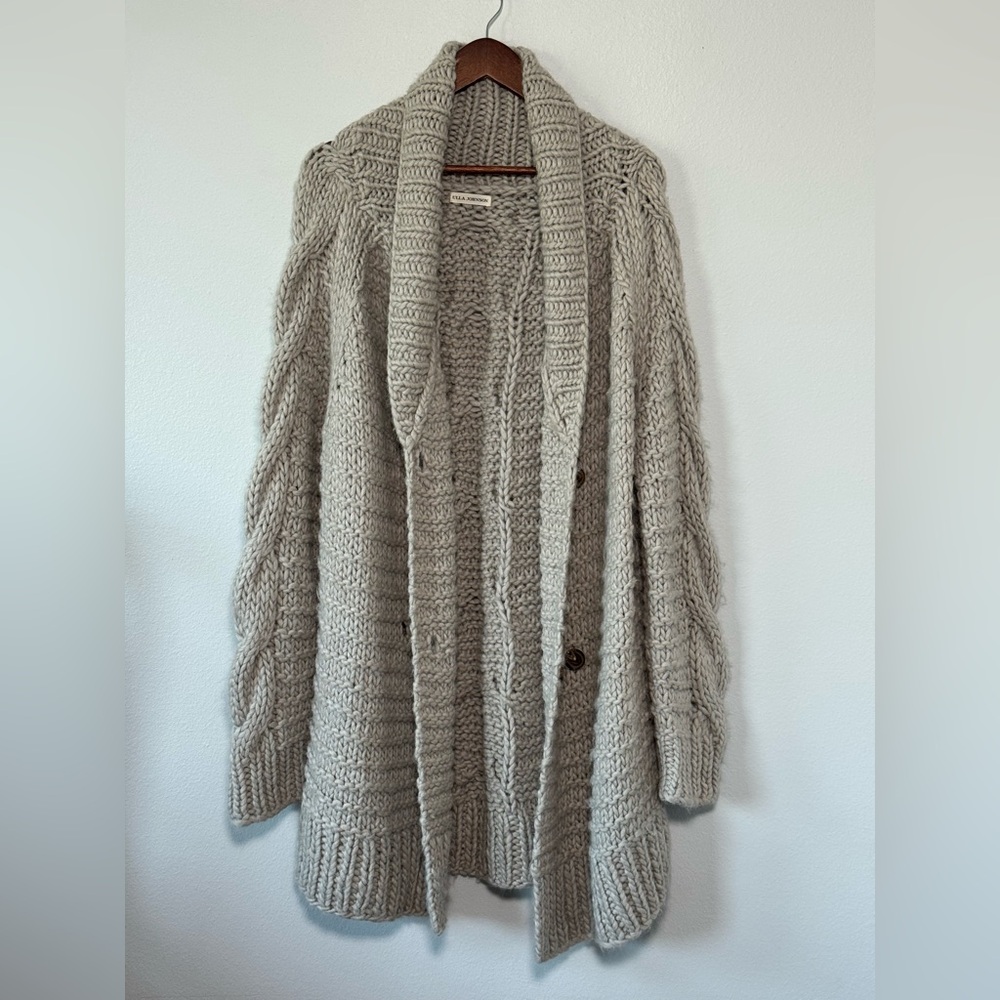 ULLA JOHNSON Alpaca Cardigan Sand
Knit Sweater Size L Aiko - Picture 4 of 15